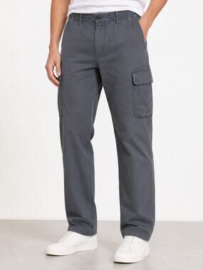 LR4304 Gap Cargo Pants Gray Elastic Waist Straight Leg Mens Large 34x31